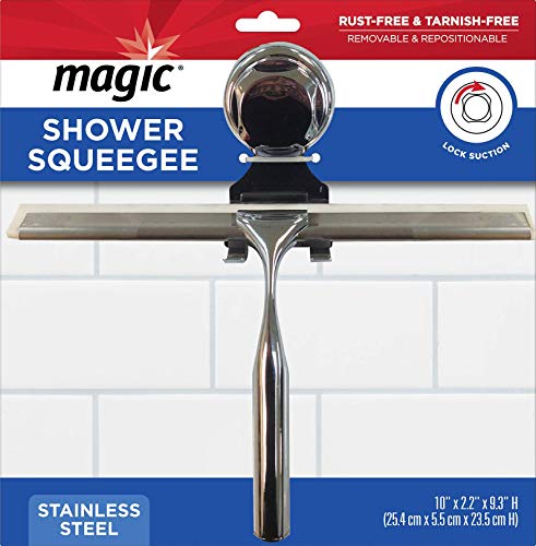 Magic Stainless Steel Squeegee - 10 Inch - Use for Shower Glass Mirror