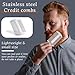 2 Pcs Metal Hair Combs for Women Stainless Steel Beard Mustache Comb Anti-Static Dual-Action Beard and Hair Wallet Comb Credit Card Size for Grooming on the Go Gift(Silver)
