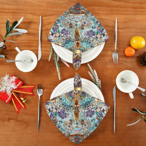 Servilletas de Tela Boho Mandala 20x20 Pulgadas Pack 6 miniatura 5
