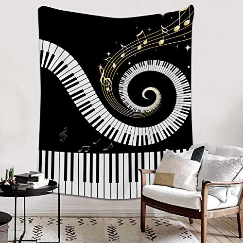Flannel Fleece Bed Blanket 60 X 80 Inch Music Decor Throw Blanket Lightweight Cozy Plush Blanket For Bedroom Living Rooms Sofa Couch - Abstract Musical Notes With Piano #TOP2