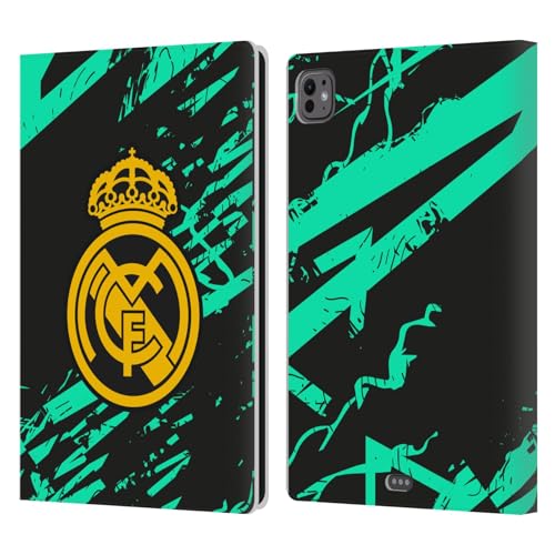 Étui iPad Pro 11 M4 M5 cuir portefeuille Real Madrid CF vert et or
