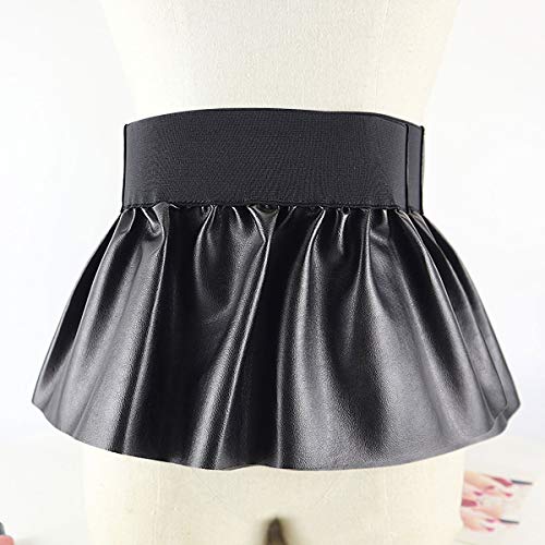YiZYiF Women Dress Belt Fashion Chic PU Leather Pleated Skirt Peplum Cinch Belt Wide Waistband Skirt Belt4