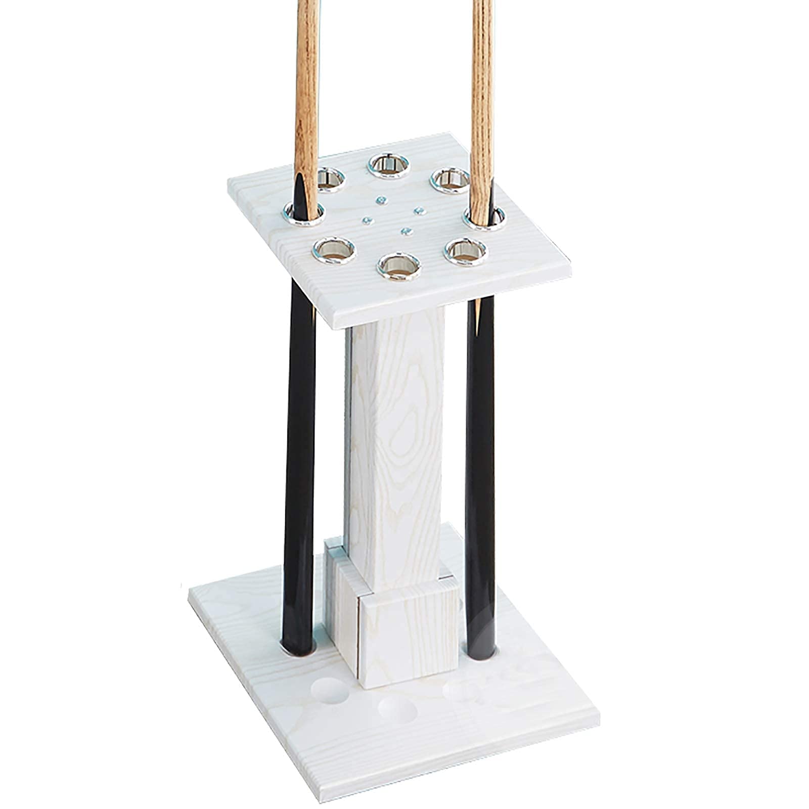 FAXIOAWA Portastecche da Biliardo autoportante, Contiene 8 Stecche, portastecche da Biliardo, Organizer/mensola per Stecche da Biliardo con Pavimento Quadrato in Legno