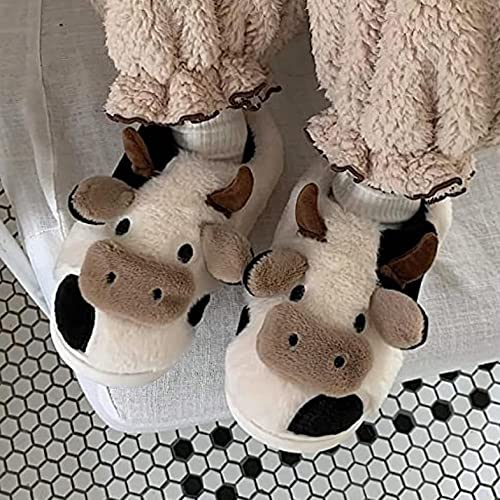 Cute Cow Fuzzy Slippers Women Kawaii Slippers for Women Fluffy Kawaii House Slippers Cute Slippers for Women2