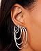 4 Pairs Silver Plated Hoop Earrings for Women Lightweight Hypoallergenic Silver Hoops Stainless Steel Hoop Earrings Loop Earrings Set