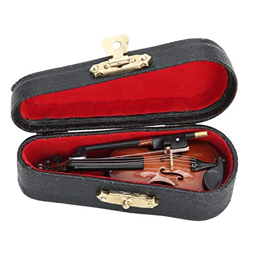 Velaurs Brinquedo de violino em miniatura, decorações artesanais de instrumentos, simulação requinta