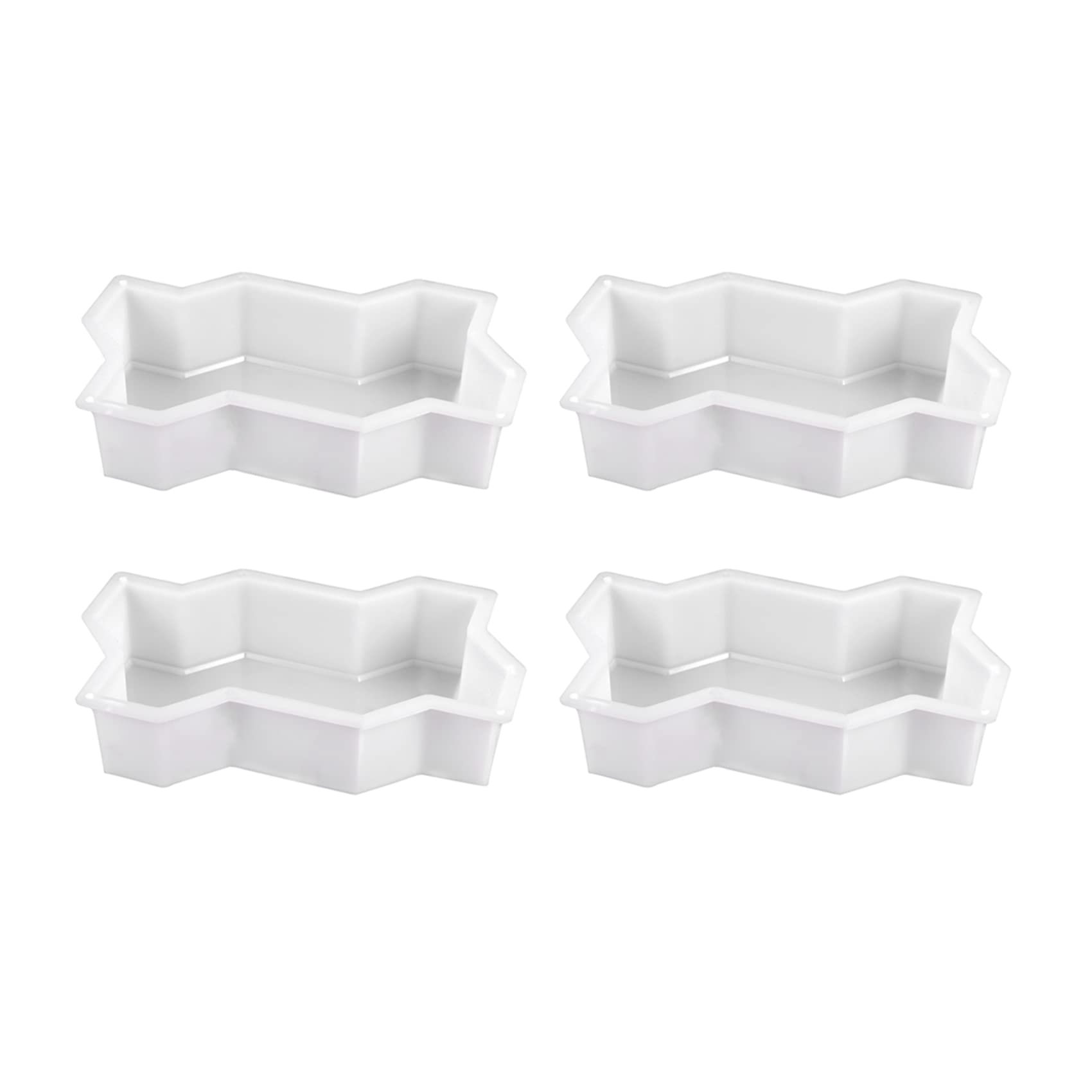 Jnchdghwa White 4X Three Waveform Garden Path Plastic Concrete Paving Brick Mold Diy Walkway Cement Brick Mold