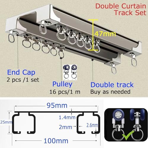 Tringle à rideaux double rail pour séparer une pièce facilement et sans bruit