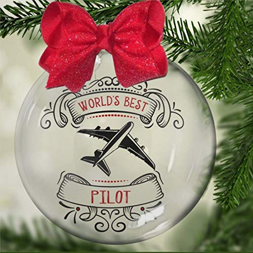 DONL9BAUER Adorno de bola de Navidad de acrílico con diseño de aviones...