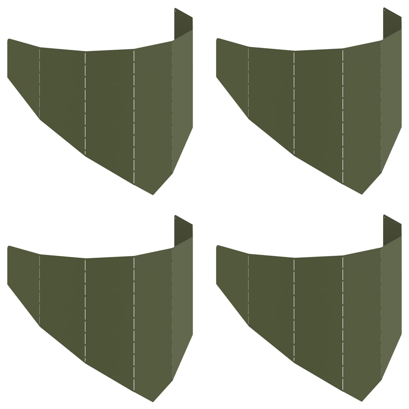 Borde de Césped 4 uds. 100 x 45 cm Acero Verde Oliva