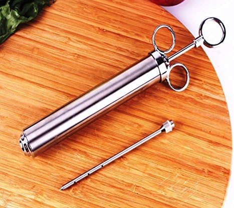 Zip Injector - Stainless Steel Meat/Marinade Injector with 2 Ounce capacity with and 2 Professional Marinade needles