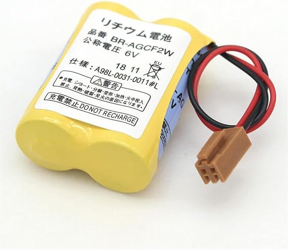 5-Pack BR-AGCF2W 6V Battery 2200mAh Replace for A98L-0031-0011 for Fanuc System with Brown Plug
