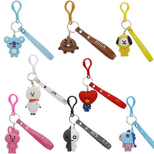 8PCS Schlüsselanhänger Ring, 3D Schlüsselanhänger, Cartoon Schlüsselanhänger, Zubehör Cover