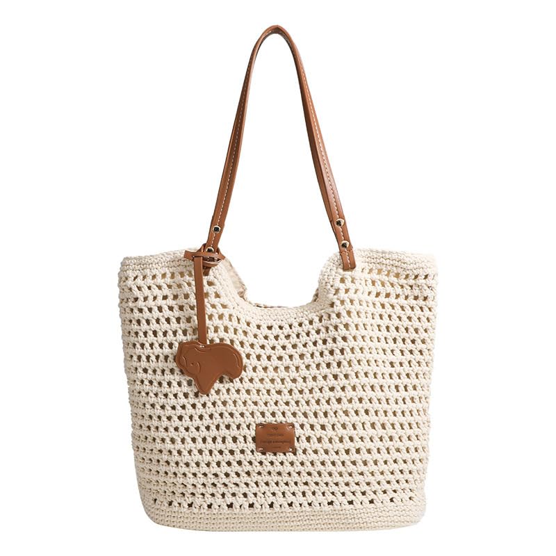 Beach Woven Tote Bag for Women (Large Capacity) - Summer Straw Handbag | Stylish Lightweight Shoulder Bag Travel