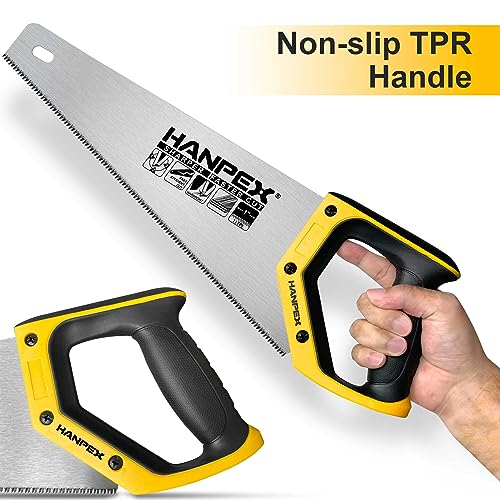Hanpex 350mm (14inch) Pro Hand Saw, 11 TPI Fine-Cut Handsaw - Sharp Manual Saw Idea for Cutting Wood, Sawing, Gardening, Trimming, Plastic Pipe, Drywall 4 Hanpex 350mm (14inch) Pro Hand Saw, 11 TPI Fine-Cut Handsaw - Sharp Manual Saw Idea for Cutting Wood, Sawing, Gardening, Trimming, Plastic Pipe, Drywall - Image 4