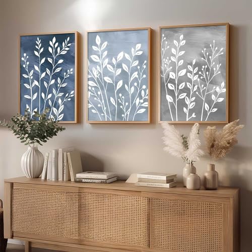 Image of kotart Floral Art Home Decoration for Wall Decor | Aesthetic Paintings With Frame For Living Room Bed Room Hotel Wall Decor Digital Reprint Set of 3 (14x20 Inch)