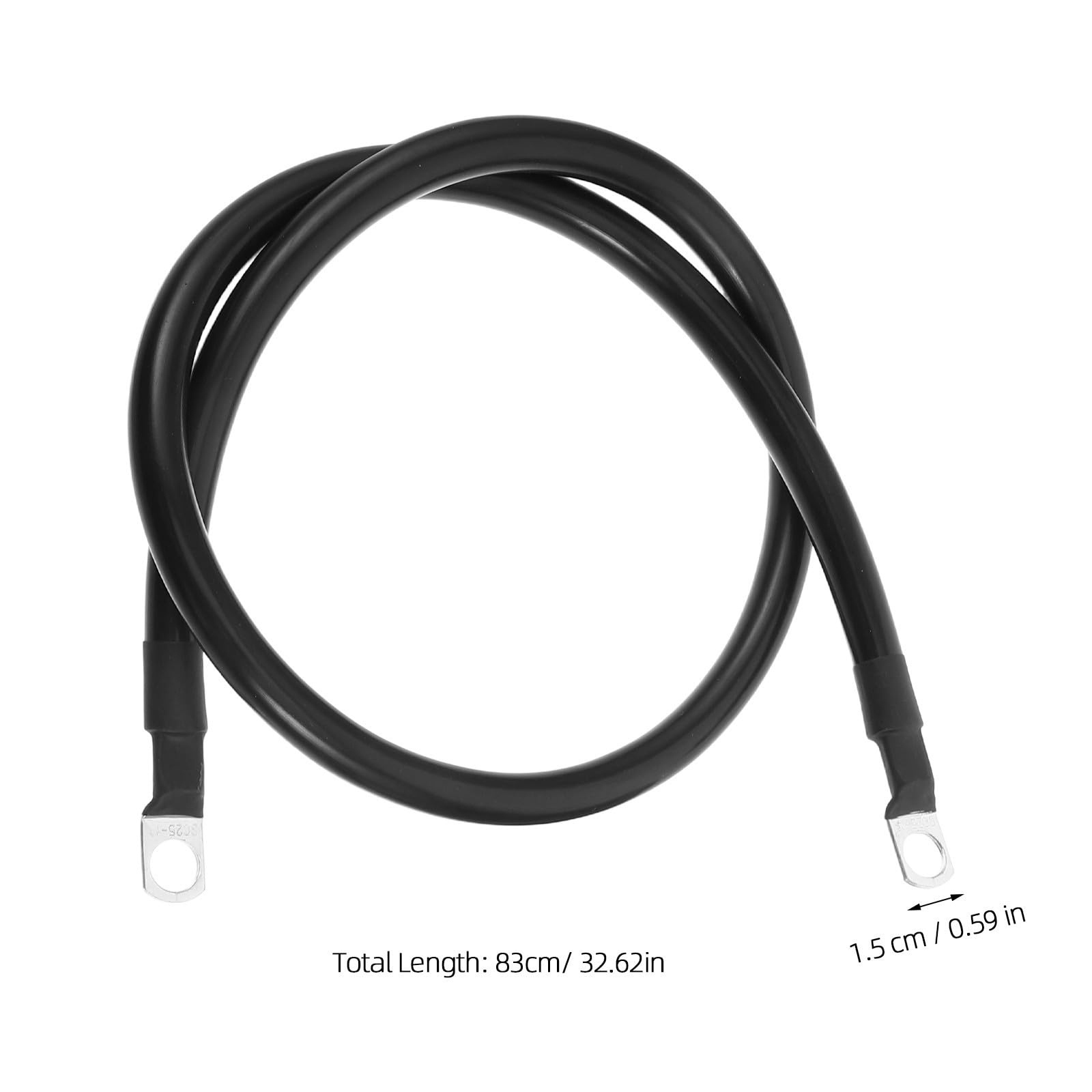 2 Stück Batteriekabel Awg Kupfer mit 3/8 Zoll Ringkabelschuhen