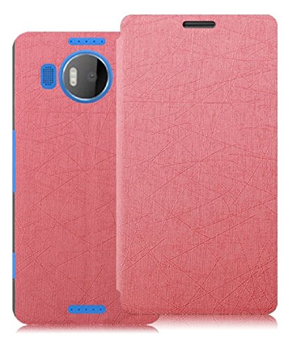 Image of Heartly Premium Luxury PU Leather Flip Stand Back Case Cover for Microsoft Lumia 950 XL /Lumia 950XL - Cute Pink
