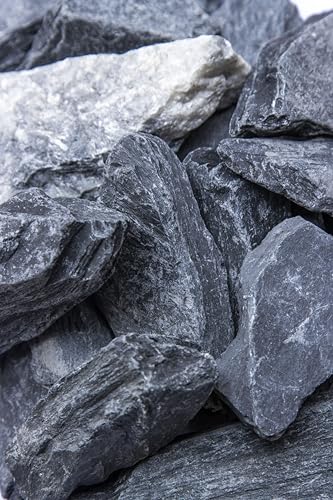 Slate Chips Landscaping Rock – Gravel Company Slate Chips for Garden Beds, Borders, Pathways & Modern Design – Natural Stone (40 lbs)