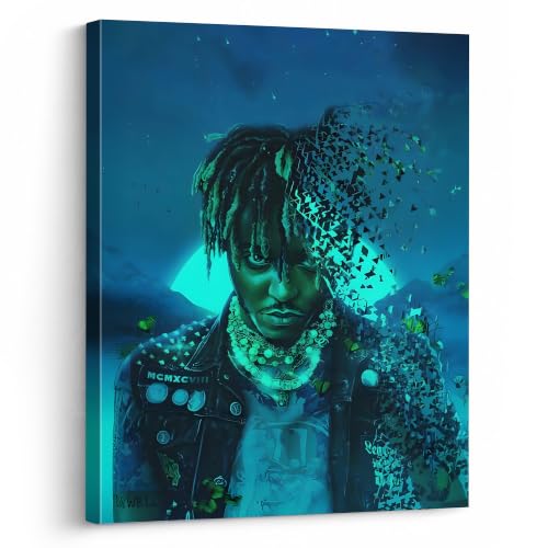 Image of Juice WRLD Canvas Wall Art, Rapper Collage Poster Print, Hip Hop Music Artwork for Bedroom Studio Gaming Room Decor, Vibrant Album Cover Picture Print Framed Music Wall Painting 11X14 inch