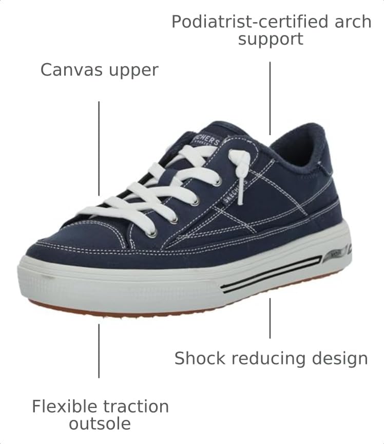 Image of Skechers Women's Arch Fit Arcade Arcata | Casual sneaker, Patented Skechers Arch Fit insole with Podiatrist-Certified Arch Support, Machine Washable, No Tie Fit