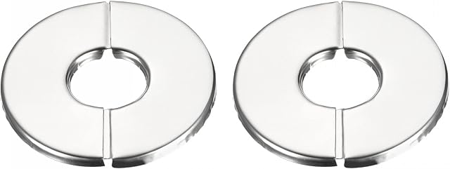 sourcing map Wall Split Flange, 201 Stainless Steel Round Escutcheon Plate for 23mm Diameter Pipe 2Pcs