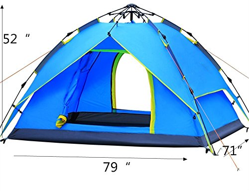Carpa impermeable para camping 3-4 personas doble capa miniatura 3