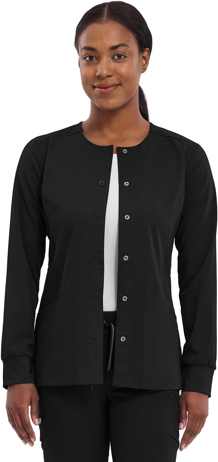 Healing Hands Women's Snap Front Scrub Jacket Daisy 2-Way Stretch Uniform 5063