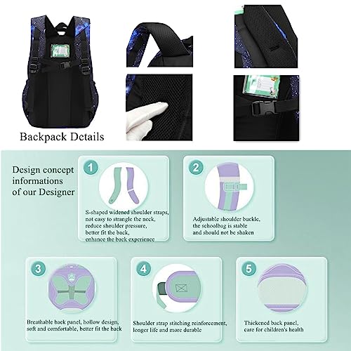 VIDOSCLA Galaxy Kids Rolling Backpack for Boys Primary Students Wheeled Bookbags for School4