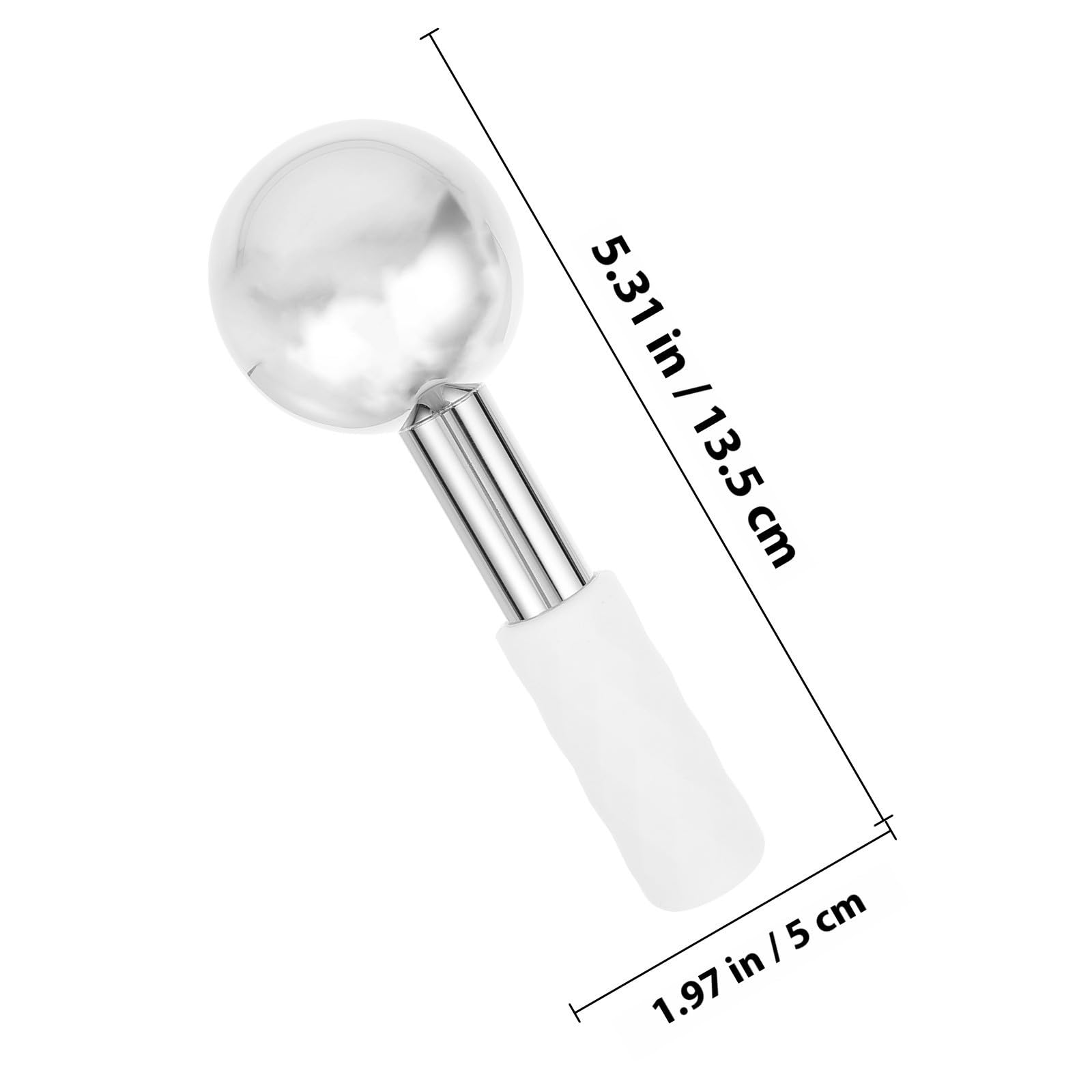 Toyvian 2 Piezas Rodillo de Masaje Facial Globos de Hielo para Tratamientos Faciales, Acero Inoxidable y Silicona, Fácil de Agarrar y Alivia la Fatiga Muscular