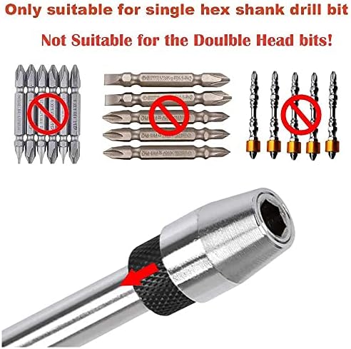 Bestgle 12-Inch Long Magnetic Screwdriver Bit Holder 1/4 Inch Hex Shank Quick Change Bit Extension Bar for Screws Nuts Drill Hand-held Driver