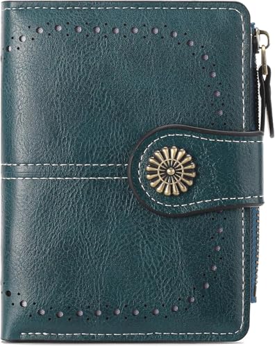 Small Leather Wallet for Women Ladies Credit Card Holder RFID Blocking Womens Mini Bifold Pocket