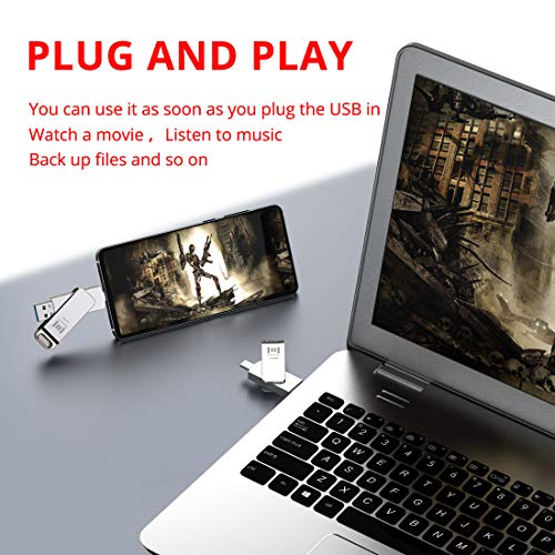 Mosdart 128Gb Usb C Flash Drive 2 In 1 Otg Dual Type C Thumb Drive 128 Gb Thunderbolt 3 Port Memory Stick Metal Rugged Swivel Type-C Jump Drive With Keychain For Usb-C Devices #TOP5