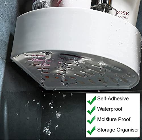 Image of Wall Shelves Kitchen Bathroom Shelf Self- OrganiseAdhesive Sticker Hook Multipurpose Wall HolderAccessories for Efficient Space Utilisation (2 Corner)