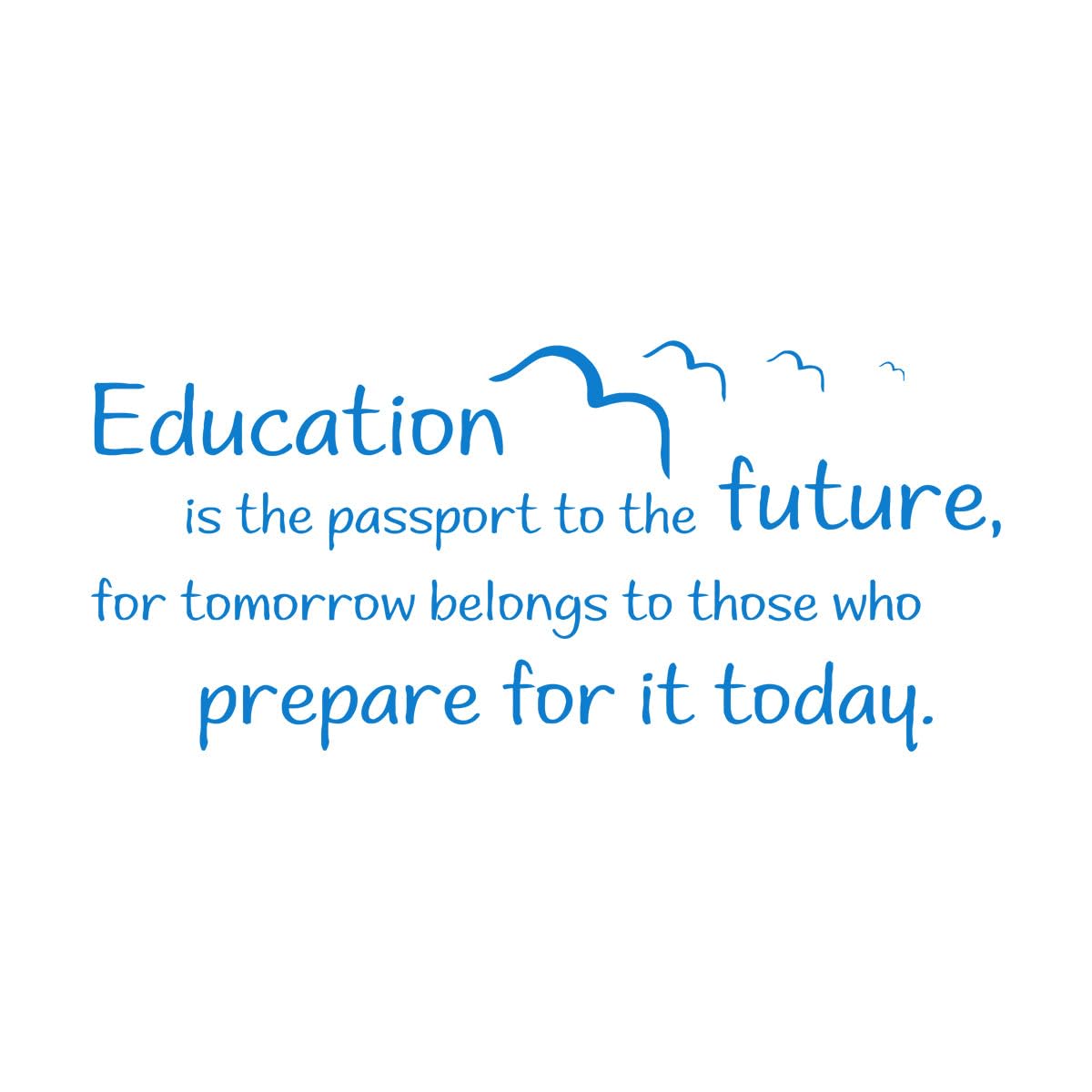 Lzhouting Wall Stickers 7048 Vinyl Wall Stickers Education Is The Passport To The Future Wall Vinyl Decal Sticker Motivational Quotes Classroom Decor Extra Large - 70X153cm