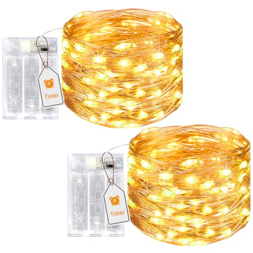 btfarm 2 Stück Lichterkette Batterie mit Timer, 5M 50 LED Micro Kupferdraht Lichterkette Draht Innen Batteriebetrieben für Party Schlafzimmer Weihnachten Hochzeit Halloween Deko, Warmweiß btfarm 2 Stück Lichterkette Batterie mit Timer, 5M 50 LED Micro Kupferdraht Lichterkette Draht Innen Batteriebetrieben für Party Schlafzimmer Weihnachten Hochzeit Halloween Deko, Warmweiß