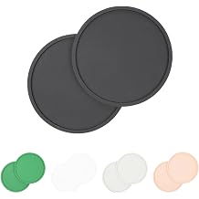 Waggo Habit Silicone Dog Placemat Set of 2 Modern Heavyweight Silicone Dog Food Mats, Dishwasher Safe, Non-Slip, Solid Color Black Large, 9"