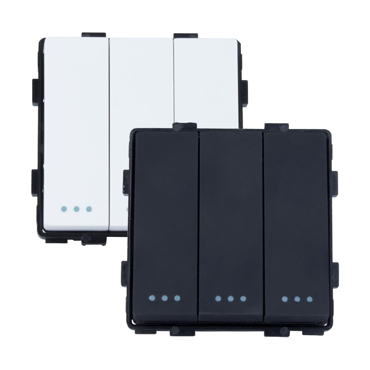 LEDKIA LIGHTING Interruptor Triple Conmutado Modern Negro
