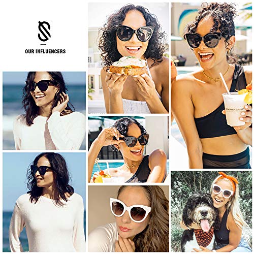 SOJOS Retro Oversized Cateye Sunglasses for Women Large Vintage Trendy Shades SJ20744