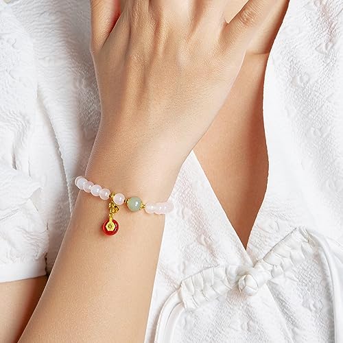 Silver Beaded Bracelets for Women Adjustable Silver Carnelian Roll White Chalcedony Gemstone Stretch Bracelets Mom Birthday2