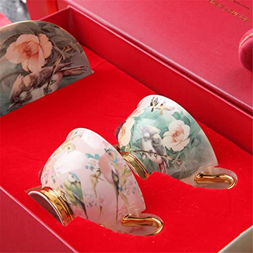 FCYIXIA Taza de café Europea de Alto Valor, Hueso Exquisito de Alta Gama China China, Juego de té de la Tarde, Regalo de… - Imagen 5