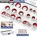 Daptemn 85PCS A/C O-Ring Assortment Kit, 6 Size Air Conditioning System Compressor Port Gasket Repairs Automotive Self-Centered Washer, Replace A/C Compressor Bonded Seal Washer (ID: 8mm-17.5mm) (Red)