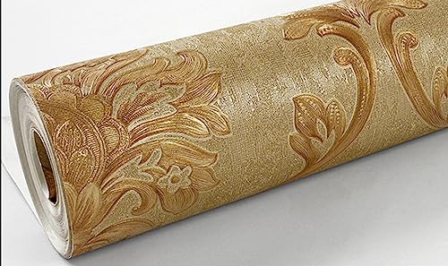 Papel tapiz de damasco 3D impermeable texturizado de estilo europeo 5