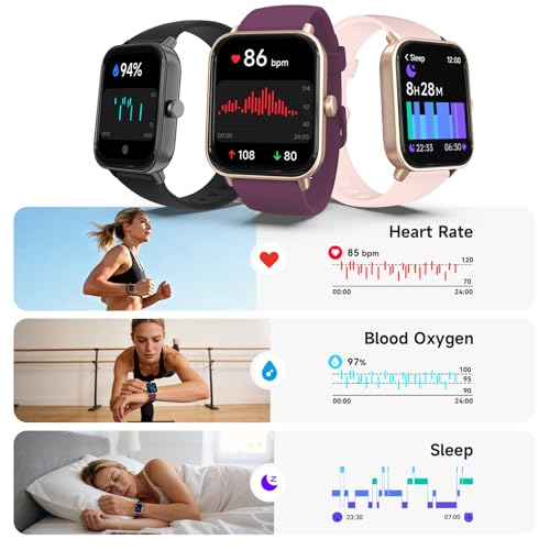 Image of Smart Watch for Women,1.85 inch AMOLED Touchscreen for Android & iPhone Alexa Built-in Bluetooth Calls,Fitness Watch 110+ Sport Modes Heart Rate /Sp02 /Sleep /Calories Monitor IP68 Waterproof