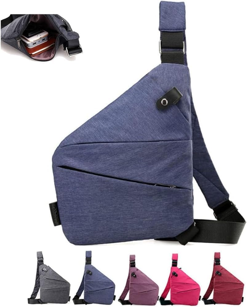 Anti Theft Travel Bag for Women Men, The Slim Carry Sling Bag, Personal Flex Travel Purses Crossbody Bags Multi Pocket