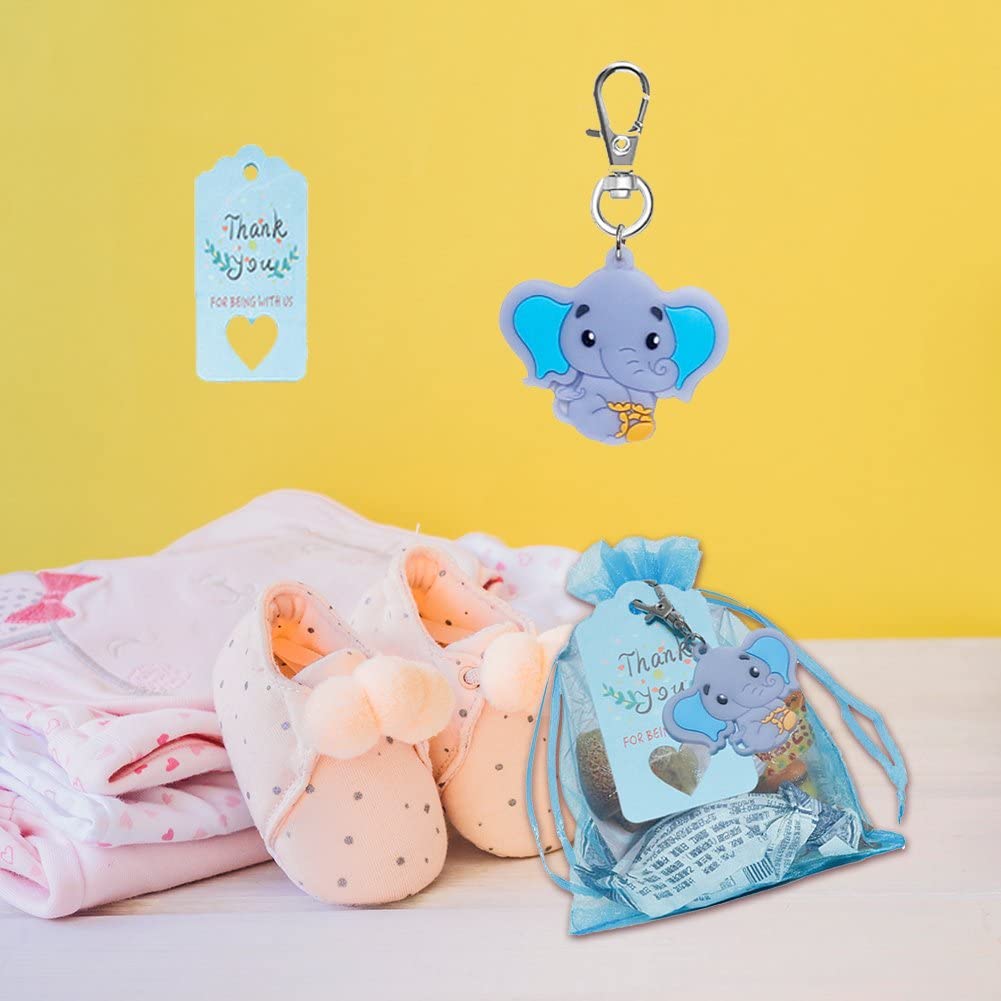 30 Pièces Porte-Clés Tournesol Baby Shower - Cadeaux Invités Avec Sacs Organza Et Étiquettes