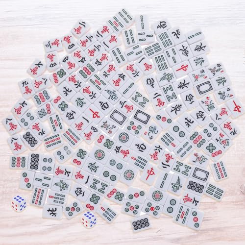 Mini mahjong portátil con caja de almacenamiento rosa miniatura 4