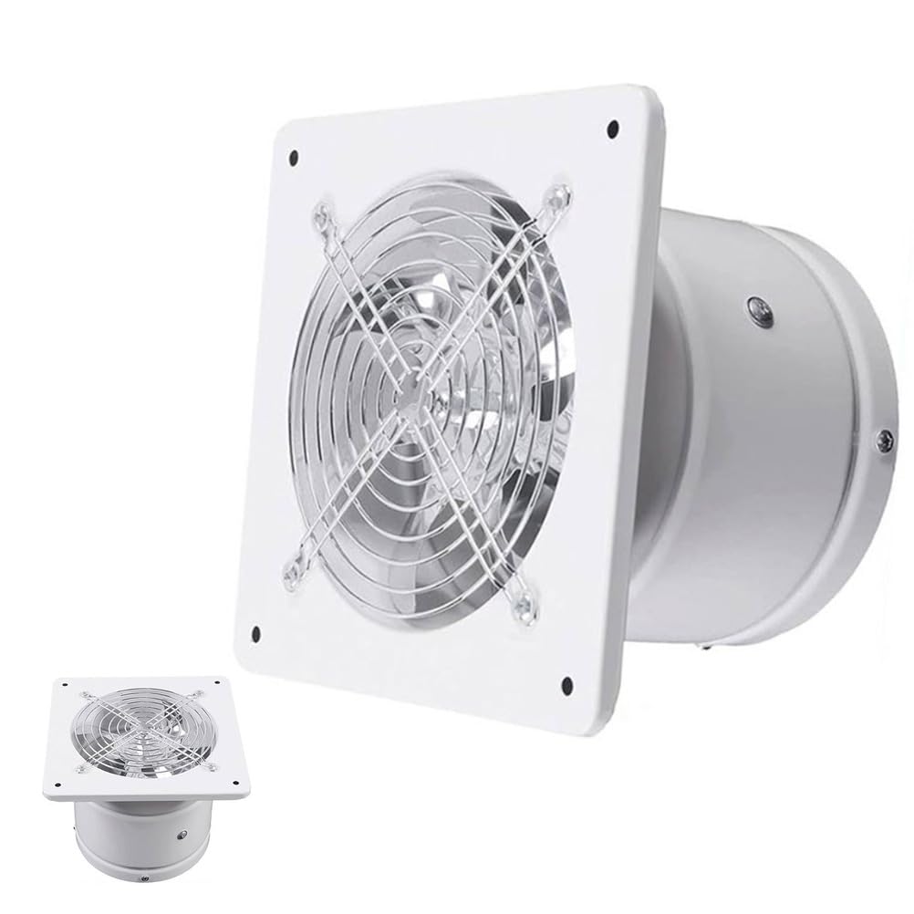 HYZHANHONG 7 Inch Low Noise Bathroom Exhaust Fan Axial Basement Exhaust Fan for Kitchen, Laundry,Office,Garage(White)﻿