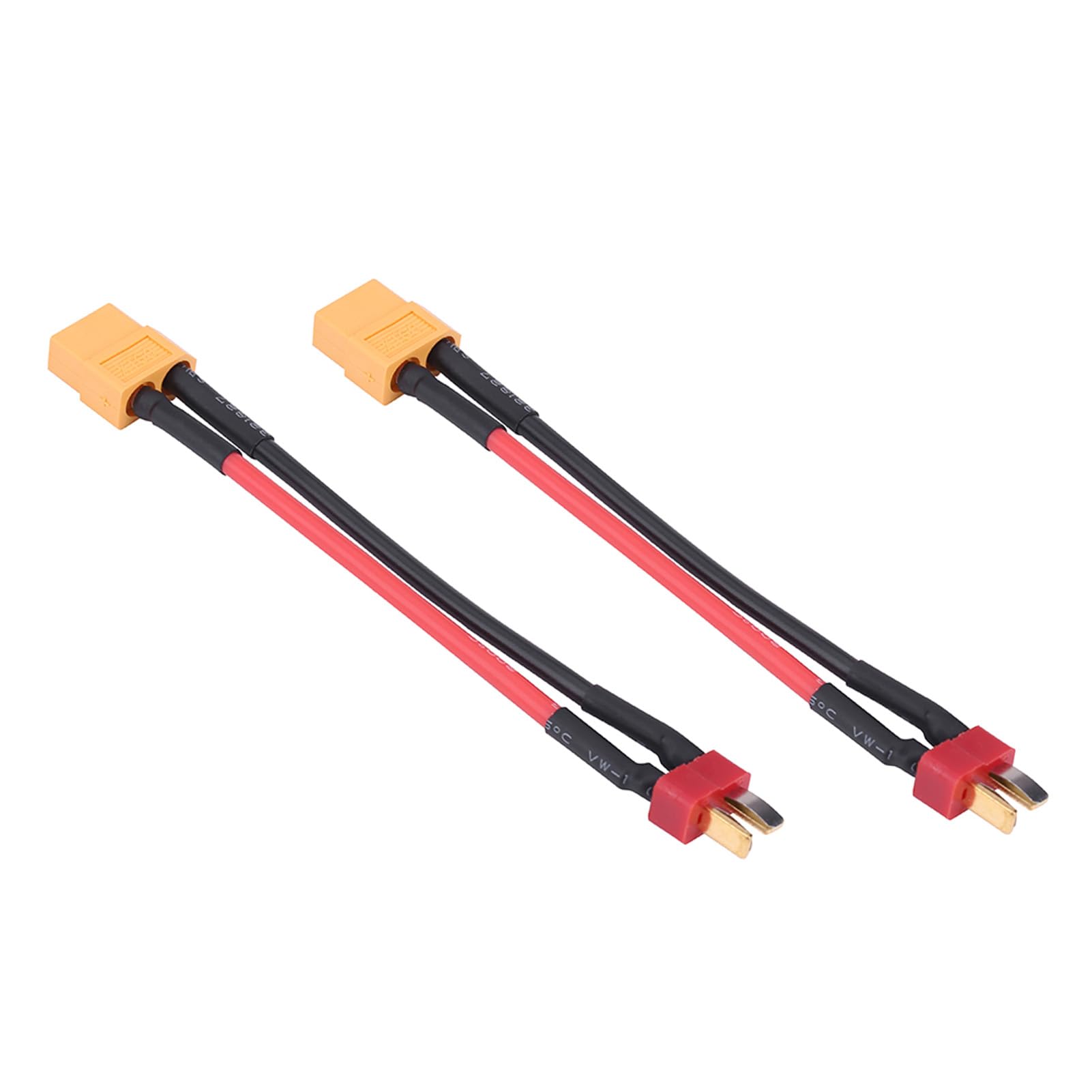 2 szt. Kable z Adapterem Wtyczki XT60 na T, Złącza Męskie na żeńskie, Kabel o Dużej Wytrzymałości 14 AWG, Odpowiedni do Większości Konfiguracji ładowania, długość 10 (Wtyk T