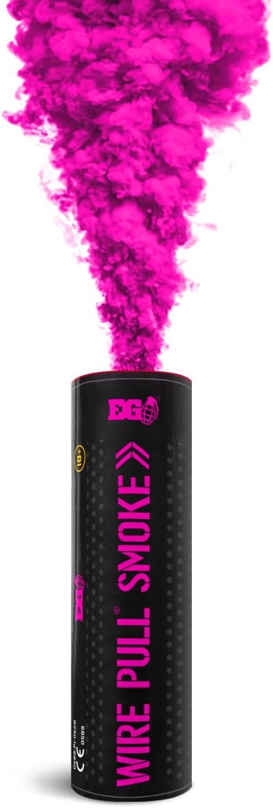 WP40 Smoke Grenade: Wire Pull® Coloured Smoke Flare Bomb Ideal for Weddings ~ Gender Reveal ~ Photography ~ Special Effects (Pink)